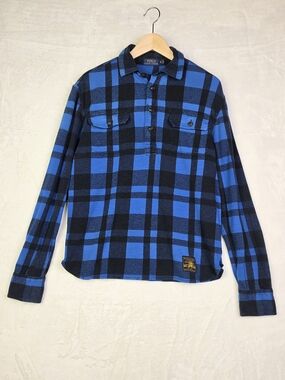 Polo Ralph Lauren Guide Shirt Mens Medium Blue Flannel Long Sleeve Pullover